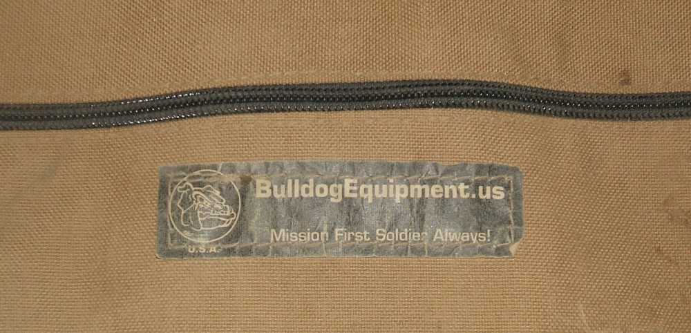 Vintage Bulldog brand soft rifle case & shooting mat, khaki canvas-img-0
