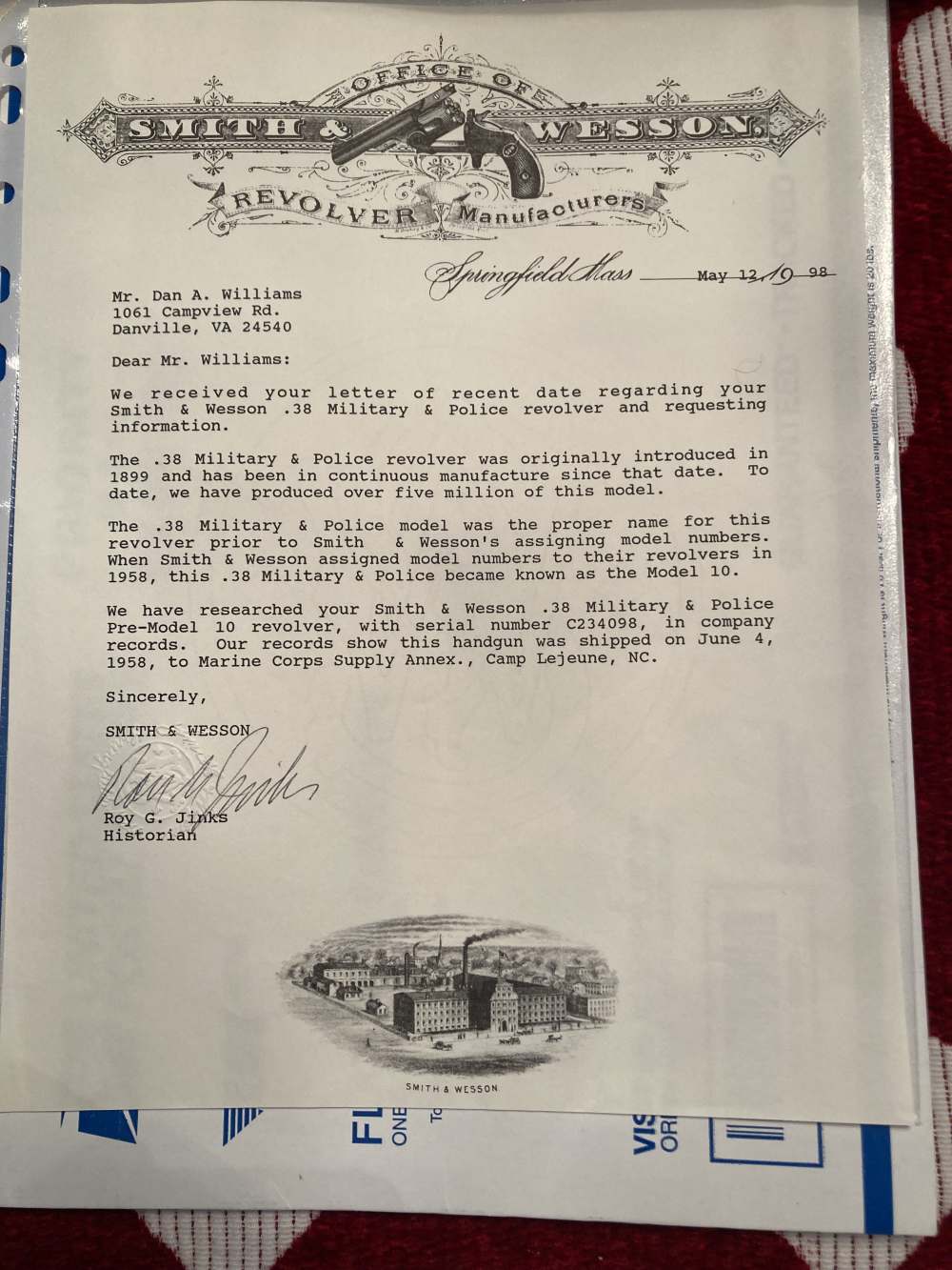 Smith & Wesson Military/Police .38 S&W 1958 USMC Shipped Jinks Letter 98%+-img-21