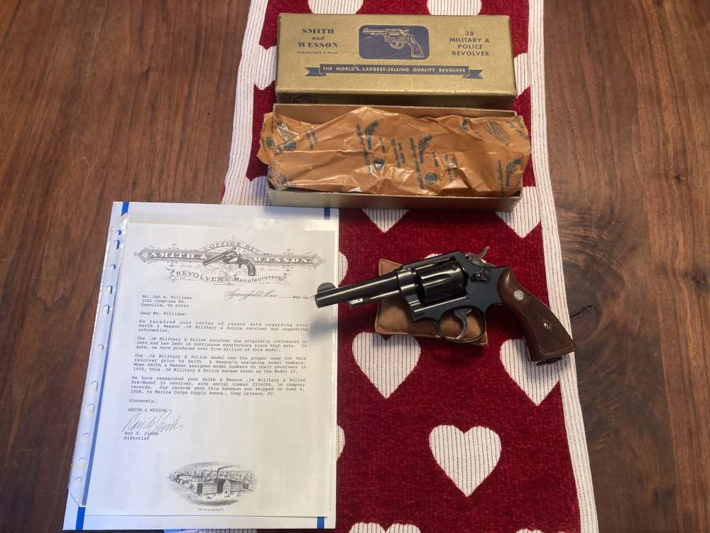 Smith & Wesson Military/Police .38 S&W 1958 USMC Shipped Jinks Letter 98%+-img-0