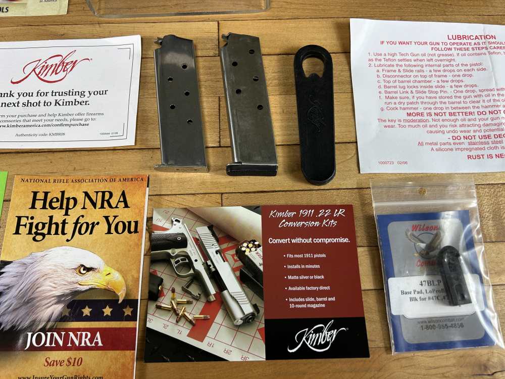 Kimber Stainless Target II 1911 Pistol .45 ACP Semi Auto Two Mags VGC Hogue-img-3