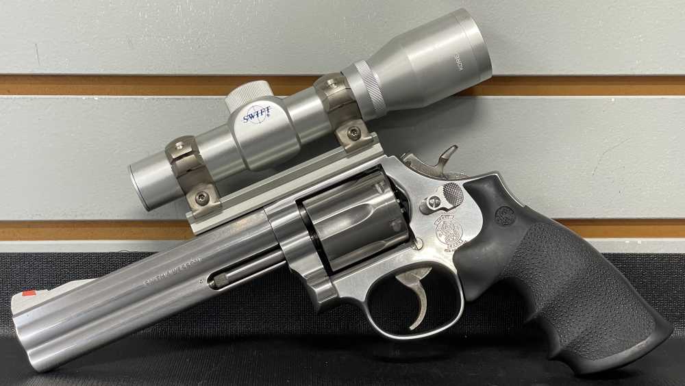 Smith & Wesson 686-4 .357 Magnum, 6 rds. 6" Barrel w/ Swift No.663s Scope-img-1