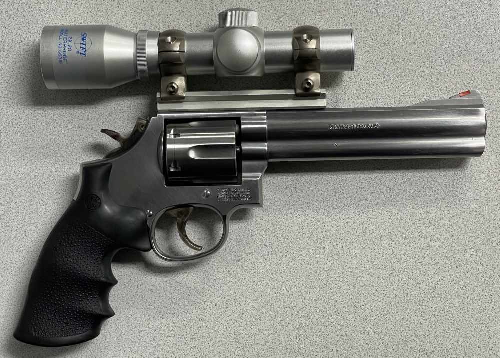 Smith & Wesson 686-4 .357 Magnum, 6 rds. 6" Barrel w/ Swift No.663s Scope-img-9
