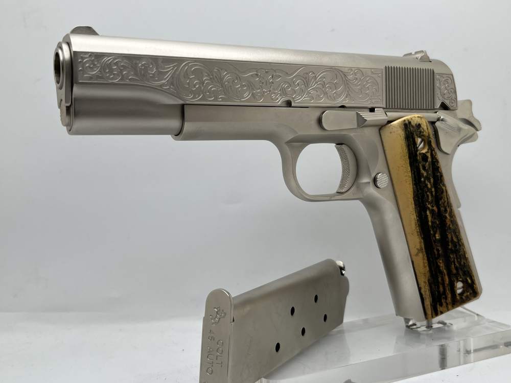 NIB.  Satin nickel Colt 45 cattle brand  1911-img-2