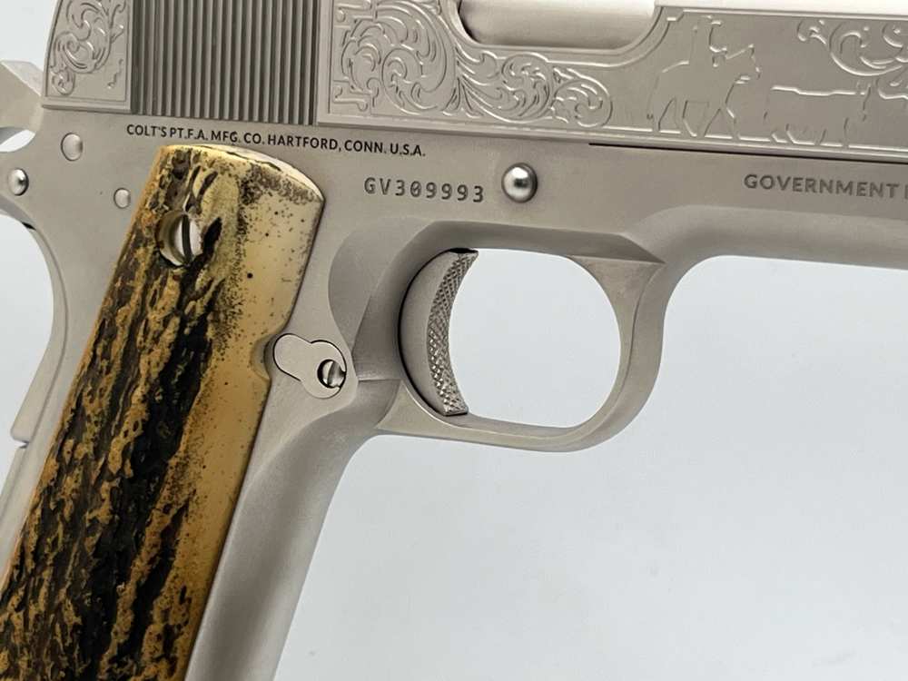 NIB.  Satin nickel Colt 45 cattle brand  1911-img-11
