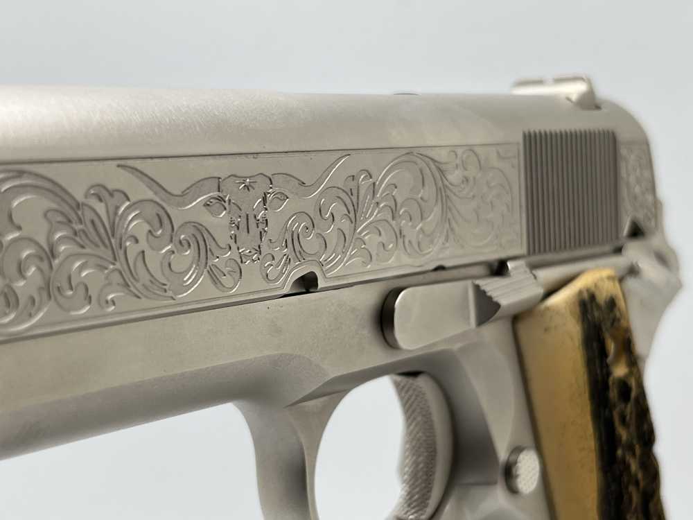 NIB.  Satin nickel Colt 45 cattle brand  1911-img-5