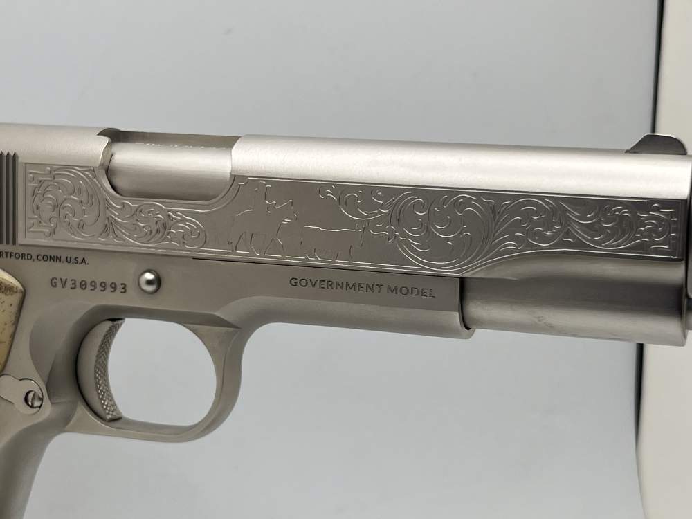 NIB.  Satin nickel Colt 45 cattle brand  1911-img-7
