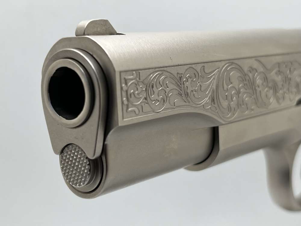 NIB.  Satin nickel Colt 45 cattle brand  1911-img-3