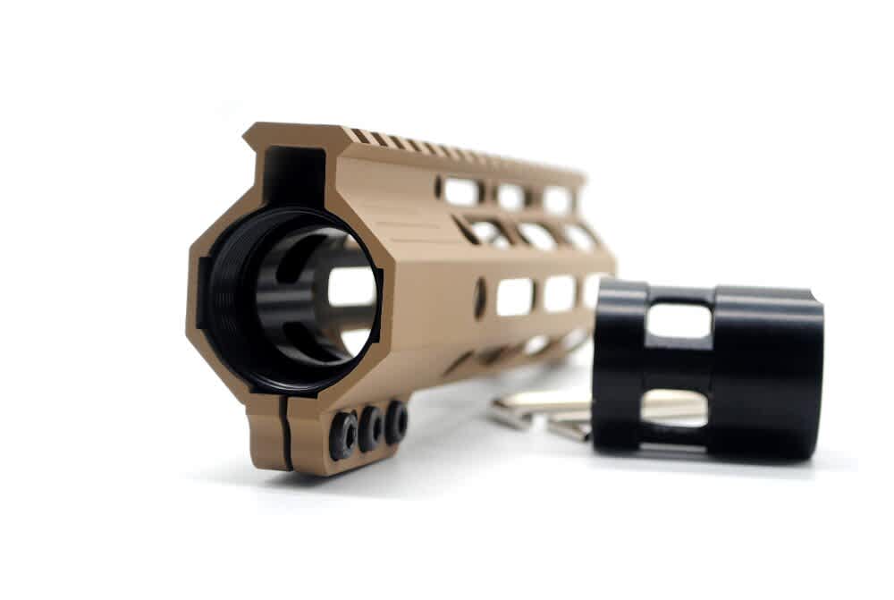 7" AR15 AR Clamp FDE Dark Earth Tan MLOK MLOCK Free Float Handguard Rail-img-2