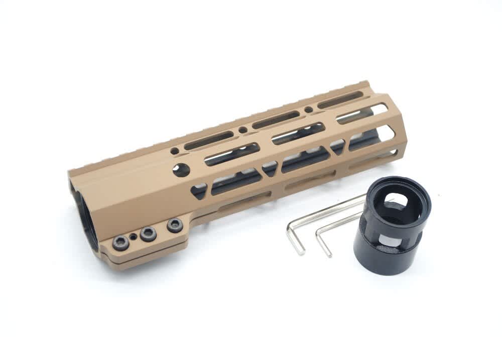 7" AR15 AR Clamp FDE Dark Earth Tan MLOK MLOCK Free Float Handguard Rail-img-3