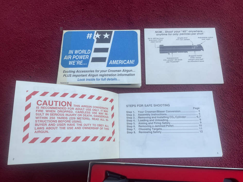 Like New in Box 1911 Model 455  Crosman Blaser 177 Pellet Conversion -img-4