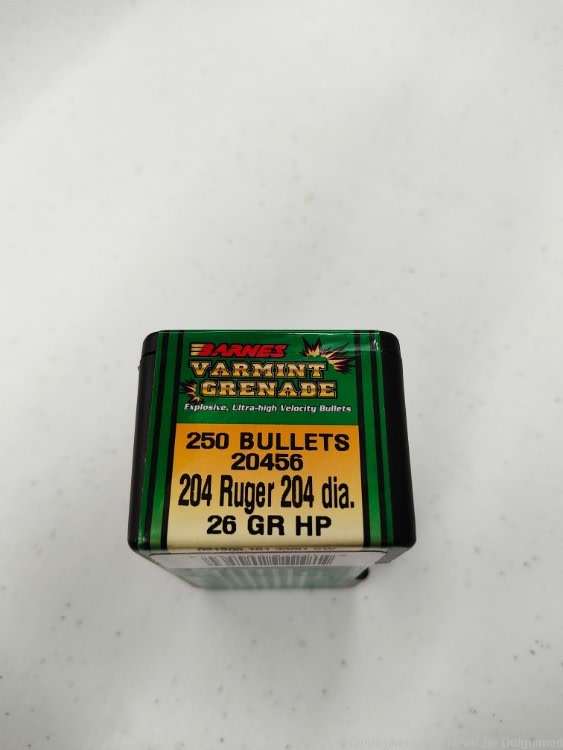 Barnes Varmint Grenade 204 Ruger 26gr HP 250 count-img-1