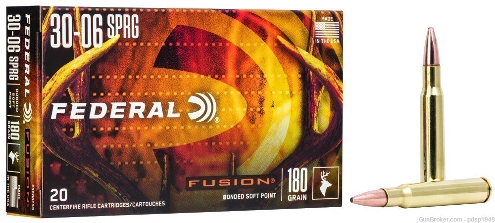 Federal F3006FS3 Fusion 30-06 Springfield 180 gr Fusion Soft Point 20 Per B-img-0