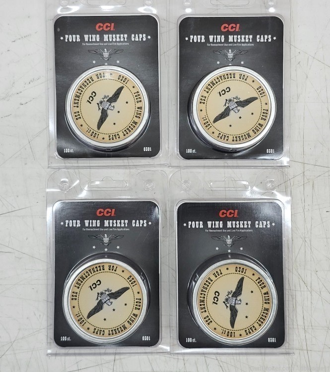 CCI Four Wing Musket Caps for REENACTMENT USE 4pk - 400ct - NEW!-img-0