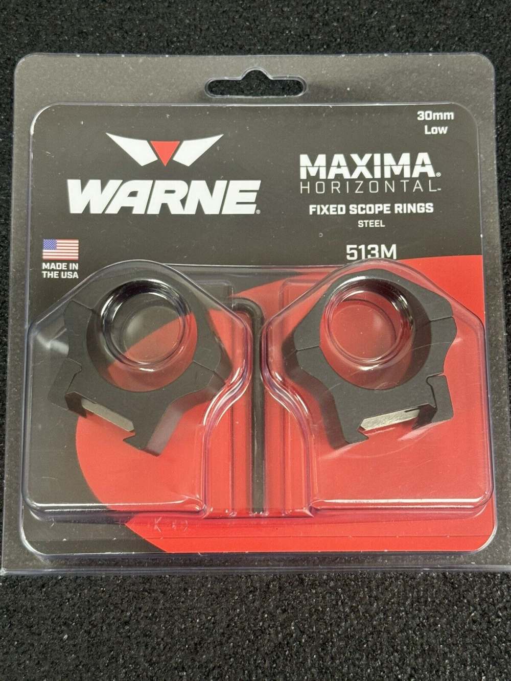 WARNE 513M Maxima Horizontal 30mm, PA, Low Matte Scope Rings - Black-img-4