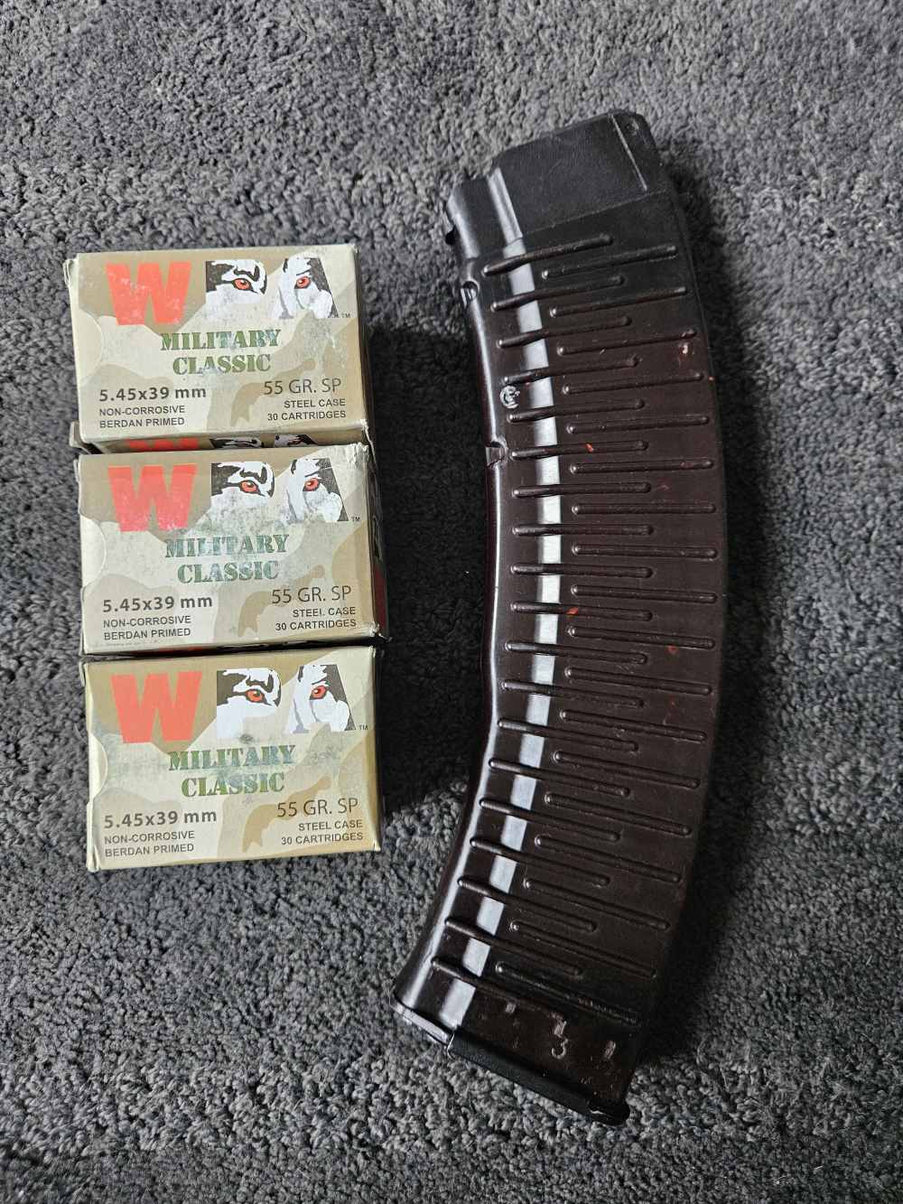 PLUM fleck MOLOT ribbed RPK-74 5.45x39 magazine WOLF 55g SP - 90 rounds-img-0