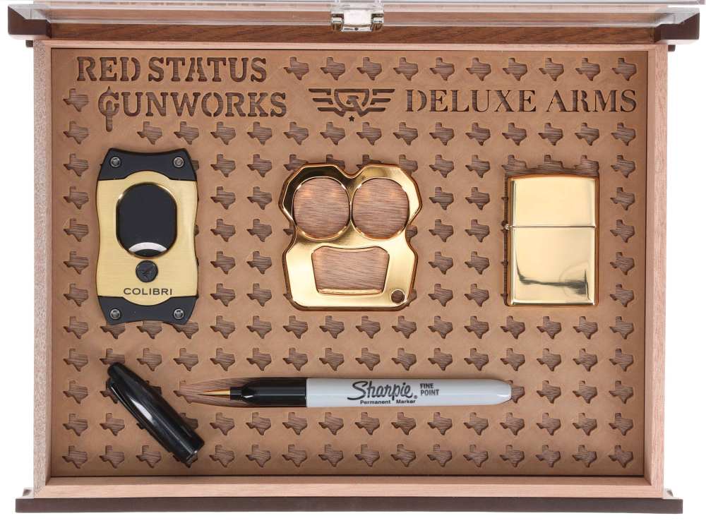 NEW Limited Edition S&W Bodyguard 2.0 24k Gold Plated Executive Humidor Set-img-6