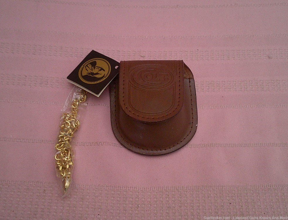 Working 1993 Franklin Mint Colt 1911 .45 24-karat gold accent pocket watch!-img-11