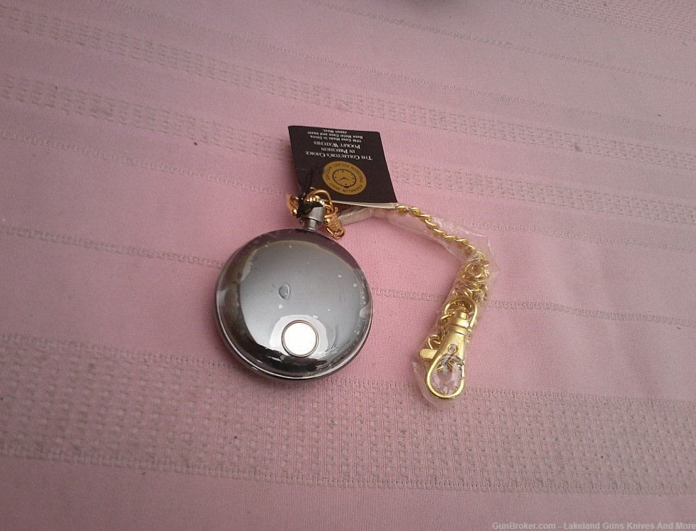Working 1993 Franklin Mint Colt 1911 .45 24-karat gold accent pocket watch!-img-9