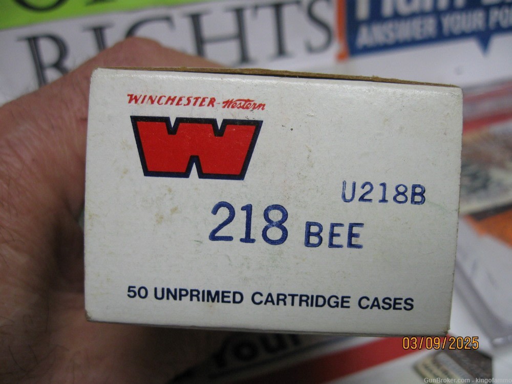 Vy Scarce Winchester New BOXED 50 pc 218 BEE Win Super Brass;more avail too-img-1
