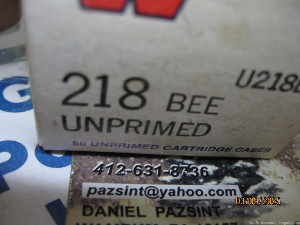 Vy Scarce Winchester New BOXED 50 pc 218 BEE Win Super Brass;more avail too-img-5