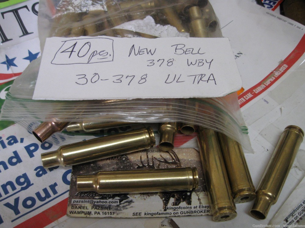 40 pcs New 378 Wby Bell Brass, 30-378 Ultra Headstamp; have many more too-img-6