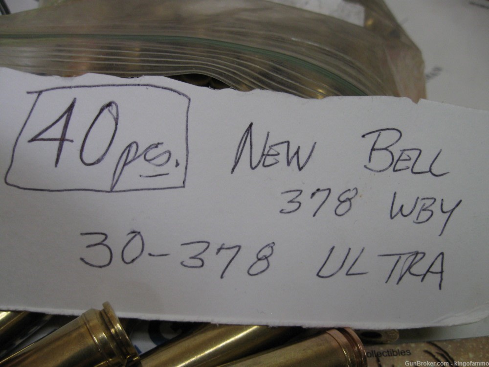 40 pcs New 378 Wby Bell Brass, 30-378 Ultra Headstamp; have many more too-img-1