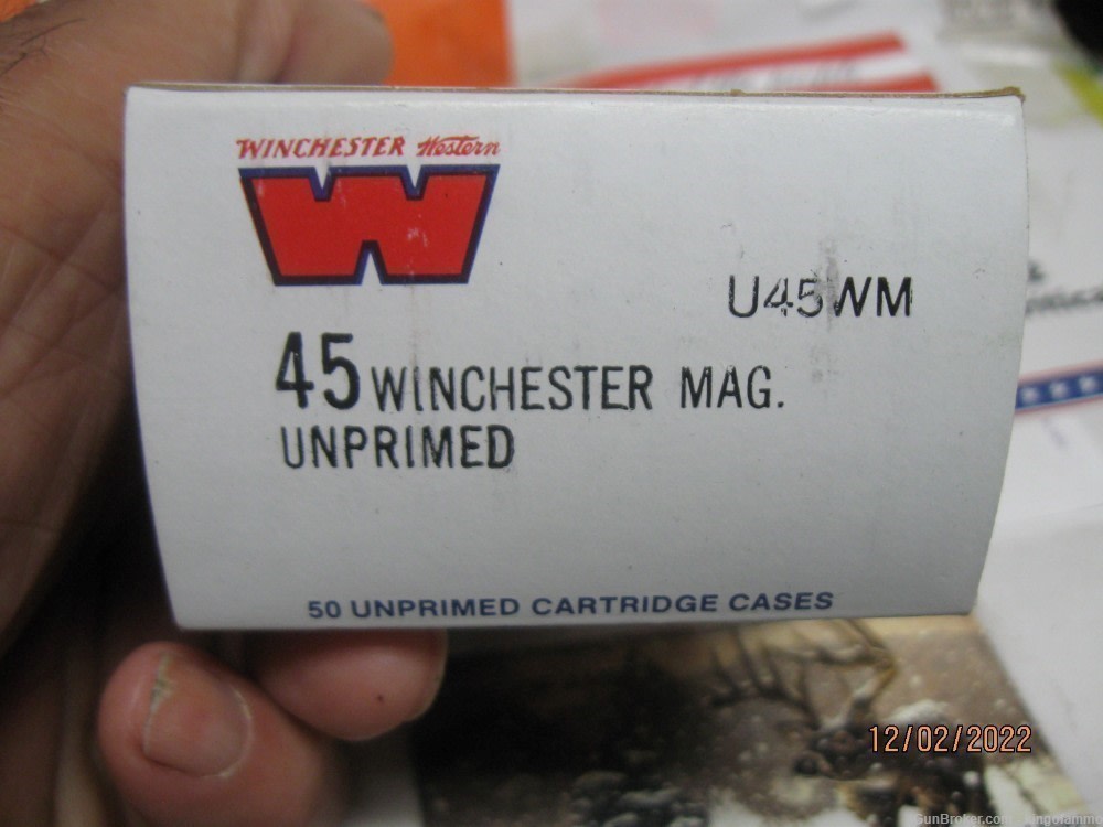 SCARCE 45 WIN Magnum New 50 pcs Box WINCHESTER Brass, Have Other Cals Too-img-1