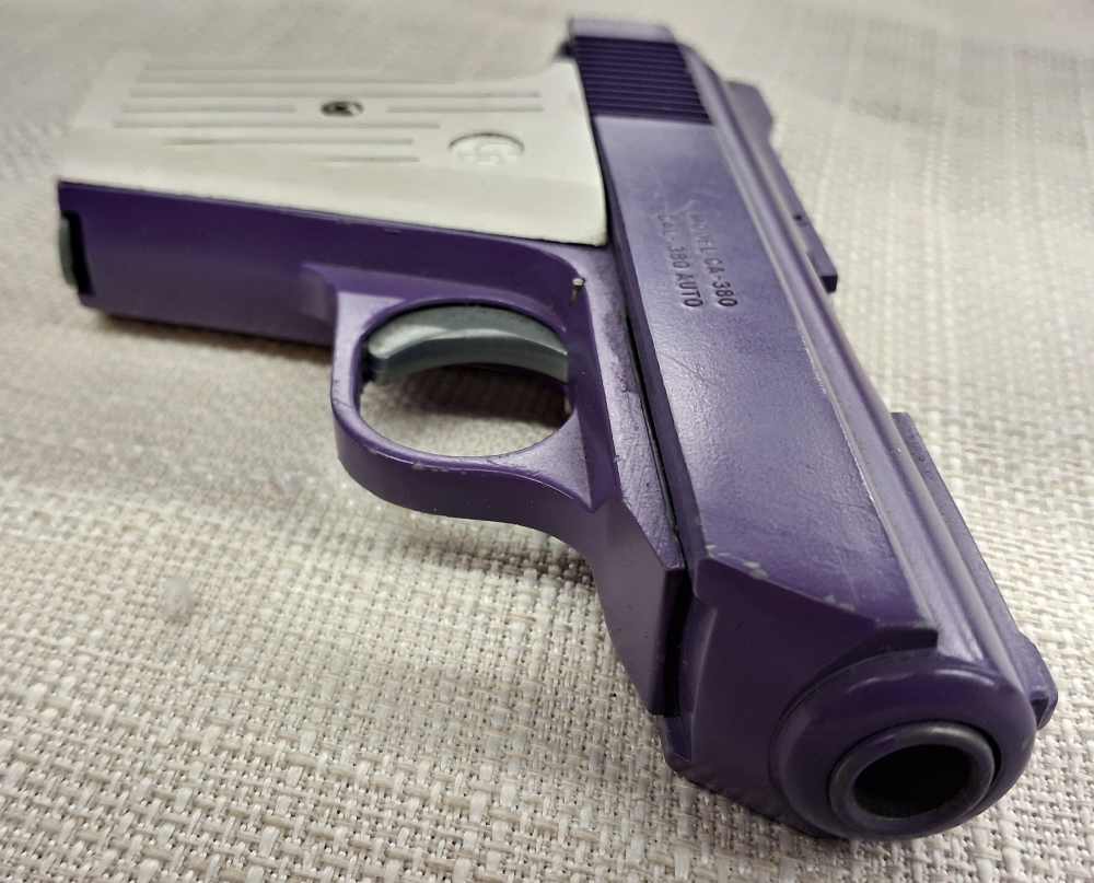 Cobra Enterprises CA-380 3" .380acp 6+1 Purple w Off-white Grips-img-2