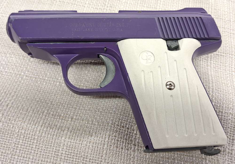 Cobra Enterprises CA-380 3" .380acp 6+1 Purple w Off-white Grips-img-0