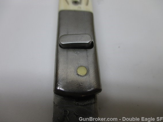 RADOS Custom Damascus STILETTO, Engnath Pinup Girl Scrimshaw  -img-6