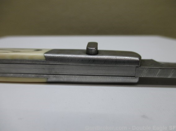 RADOS Custom Damascus STILETTO, Engnath Pinup Girl Scrimshaw  -img-28