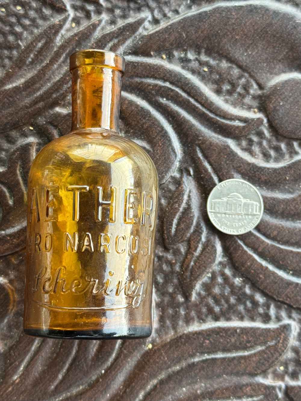 WW2 GERMAN ETHER BOTTLE "AETHER" SIGNIFICANT PIECE OF HISTORY.-img-0
