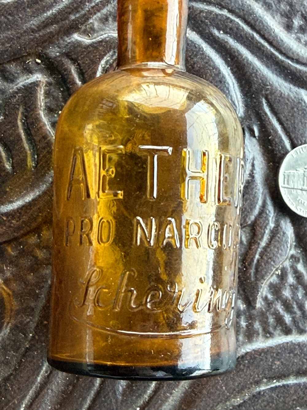 WW2 GERMAN ETHER BOTTLE "AETHER" SIGNIFICANT PIECE OF HISTORY.-img-1
