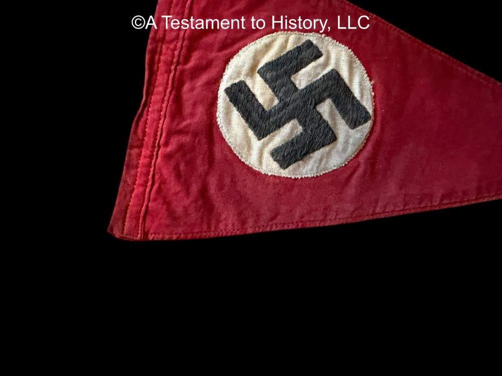WWII GERMAN- NSDAP N*ZI PARTY PENNANT- ORIGINAL WW2 -img-2