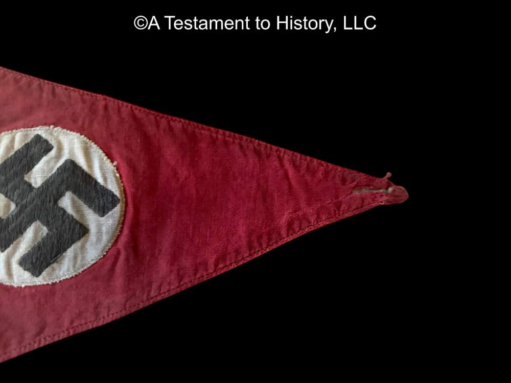 WWII GERMAN- NSDAP N*ZI PARTY PENNANT- ORIGINAL WW2 -img-3