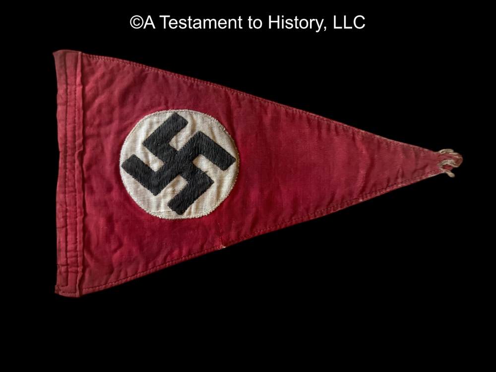 WWII GERMAN- NSDAP N*ZI PARTY PENNANT- ORIGINAL WW2 -img-4