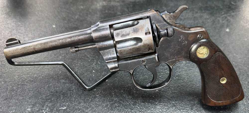 Colt Army Special .38 Special Revolver 5" Barrel Blued Walnut Grips 1920-img-1