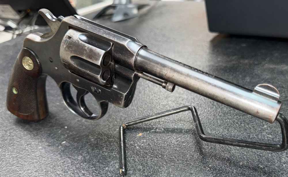 Colt Army Special .38 Special Revolver 5" Barrel Blued Walnut Grips 1920-img-4