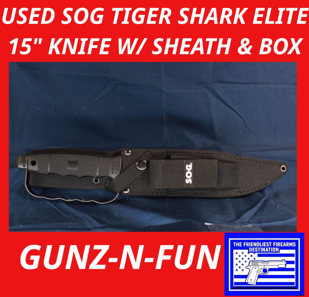 LNIB SOG Tiger Shark Elite 15.25" length 9" blade knife-img-0