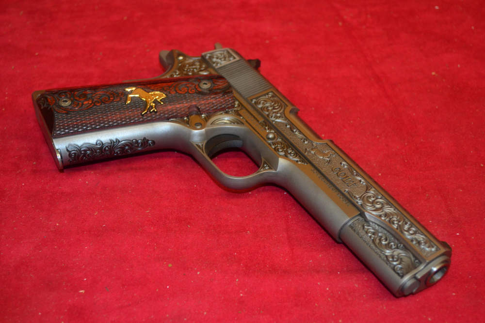 Colt 1911 Government 45ACP 5"Barrel "AAA Grade Scroll Engraving".-img-3