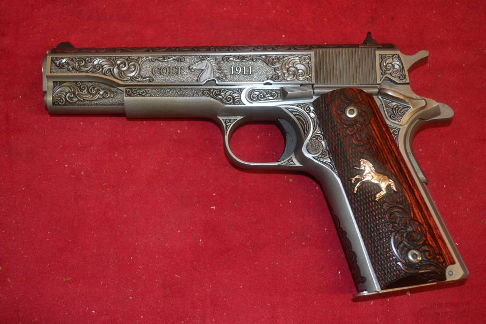 Colt 1911 Government 45ACP 5"Barrel "AAA Grade Scroll Engraving".-img-2