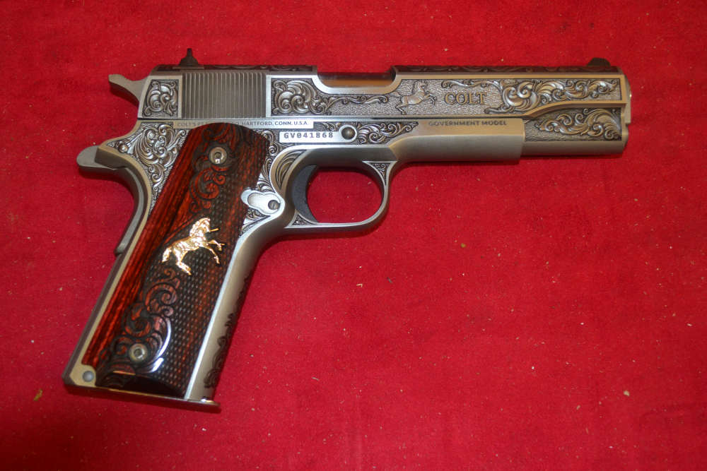 Colt 1911 Government 45ACP 5"Barrel "AAA Grade Scroll Engraving".-img-1