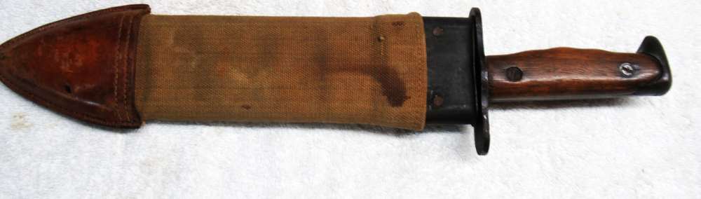 US Model 1917 Knife, U S army issue to Donald Yates in 1943, Attu Island.-img-0