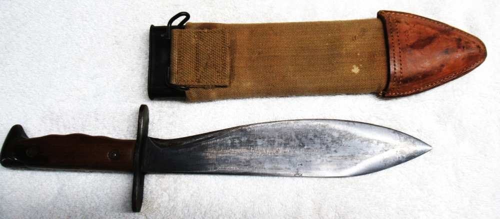US Model 1917 Knife, U S army issue to Donald Yates in 1943, Attu Island.-img-3