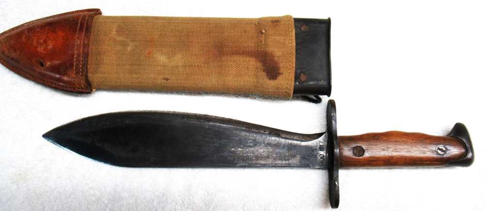 US Model 1917 Knife, U S army issue to Donald Yates in 1943, Attu Island.-img-2