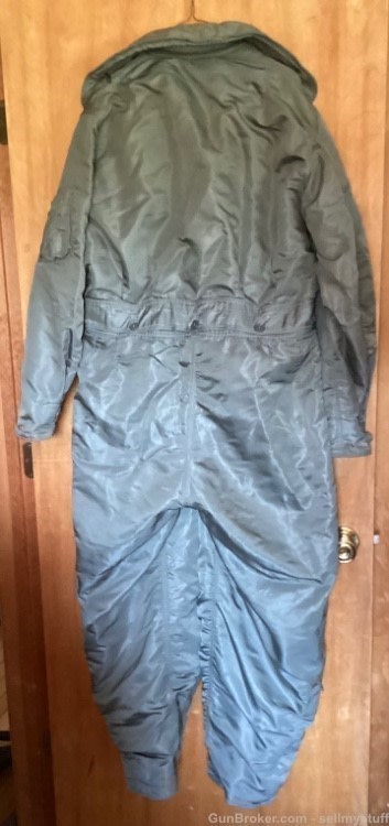 USAF Flight Suit Coverall Flying Mens  1/P Green , LARGE, Long ,Korean War.-img-2