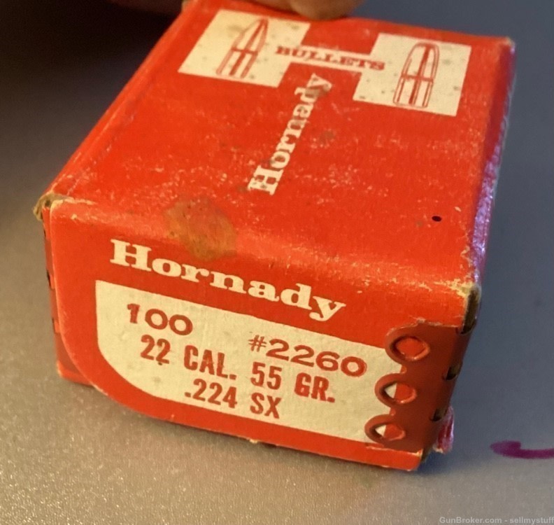 HORNADY 22 cal, 55 gr, .224 dia, SX , open box 71 reloading bullets,  2260-img-3