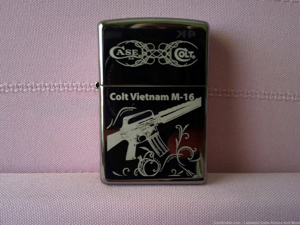 Only 150 USA Made Rare Case XX Zippo Colt Vietnam M-16 Firearms Lighter!-img-21