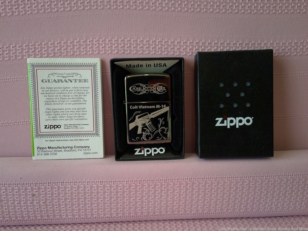 Only 150 USA Made Rare Case XX Zippo Colt Vietnam M-16 Firearms Lighter!-img-8