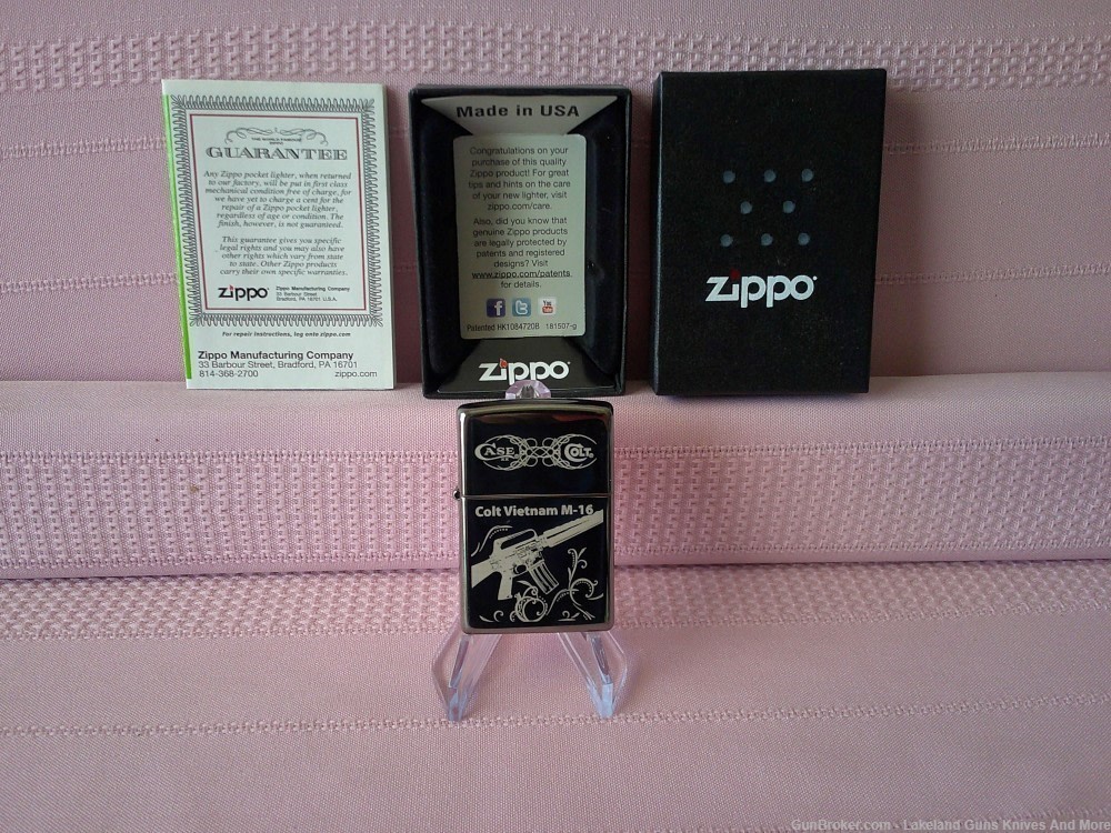 Only 150 USA Made Rare Case XX Zippo Colt Vietnam M-16 Firearms Lighter!-img-1